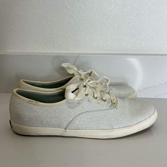 Keds Womens Champion Glitter Lace-Up Sneakers Size 6 - Picture 1 of 13